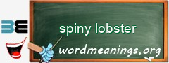 WordMeaning blackboard for spiny lobster